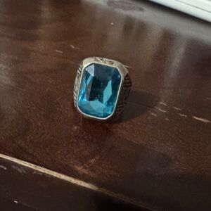 Silver Ring with Blue Gemstone